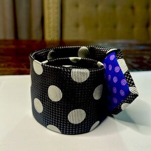Tie Baker Black/White Polka Dot Neck Tie